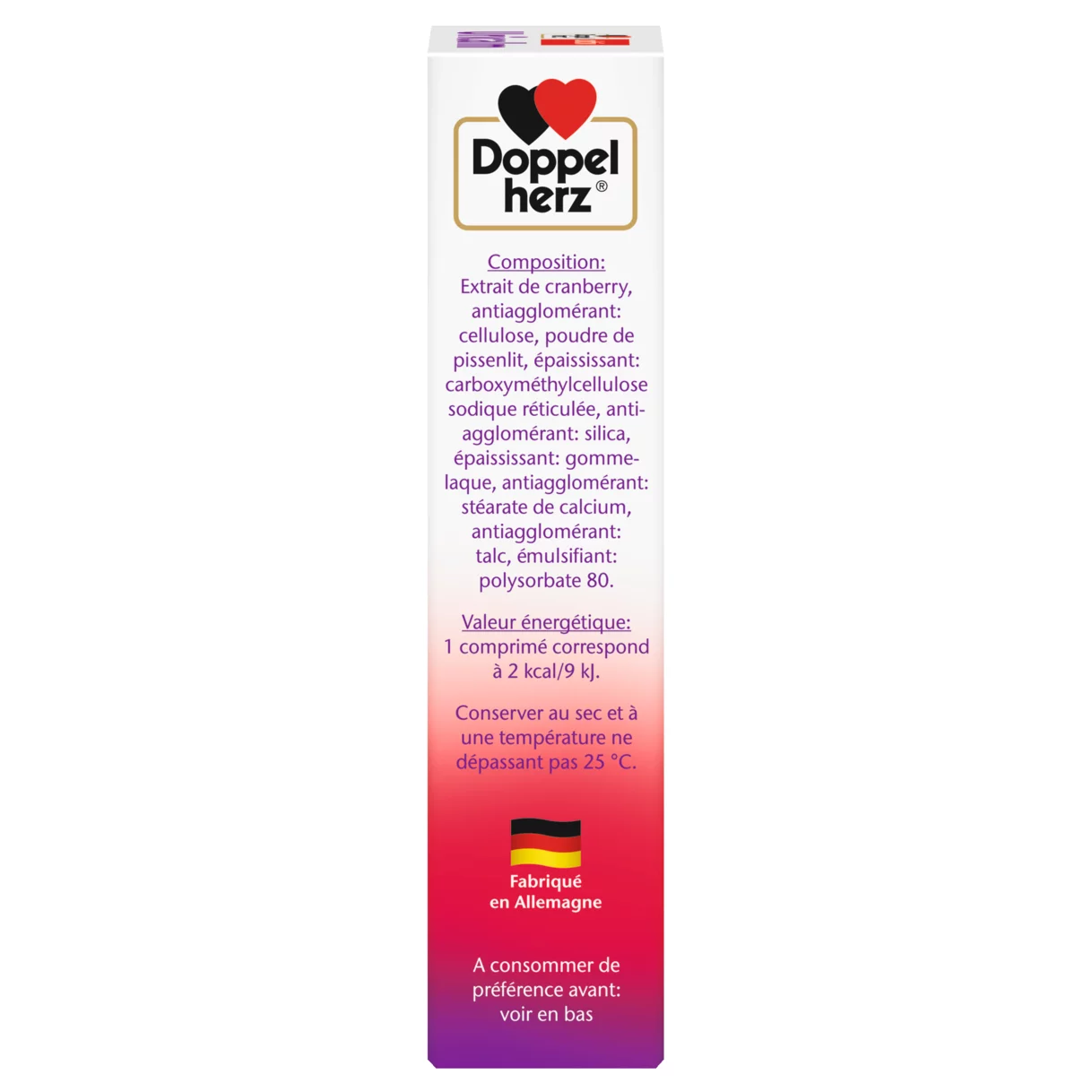 Illustration of the product packaging Doppelherz aktiv Uricalm side view right